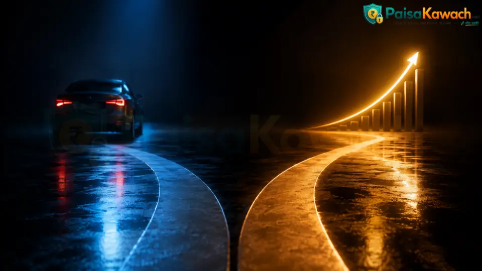 Comparison of buying a car versus investing the same amount over 10 years